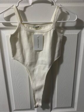 Mimosa Cream Ribbed Tank Bodysuit
